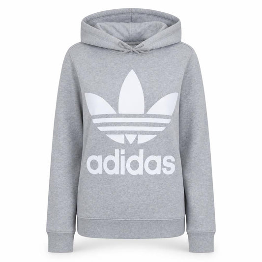 Adidas Womens Grey Hooded Pullover Hoodie UK 12