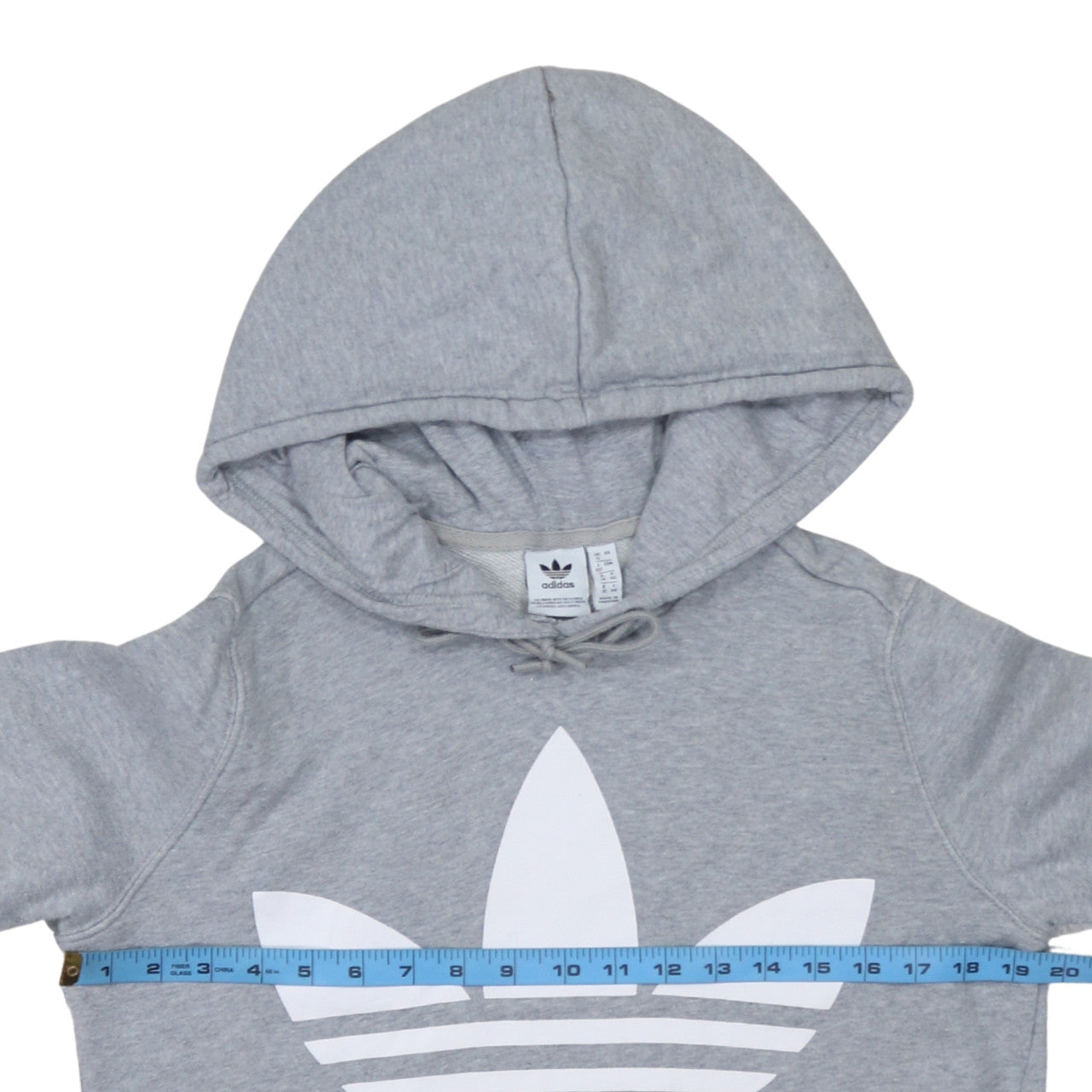 Adidas Womens Grey Hooded Pullover Hoodie UK 12