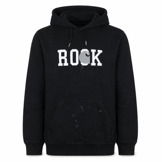 Carhartt Men’s Black Rock Pullover Hoodie Medium Graphic Fleece