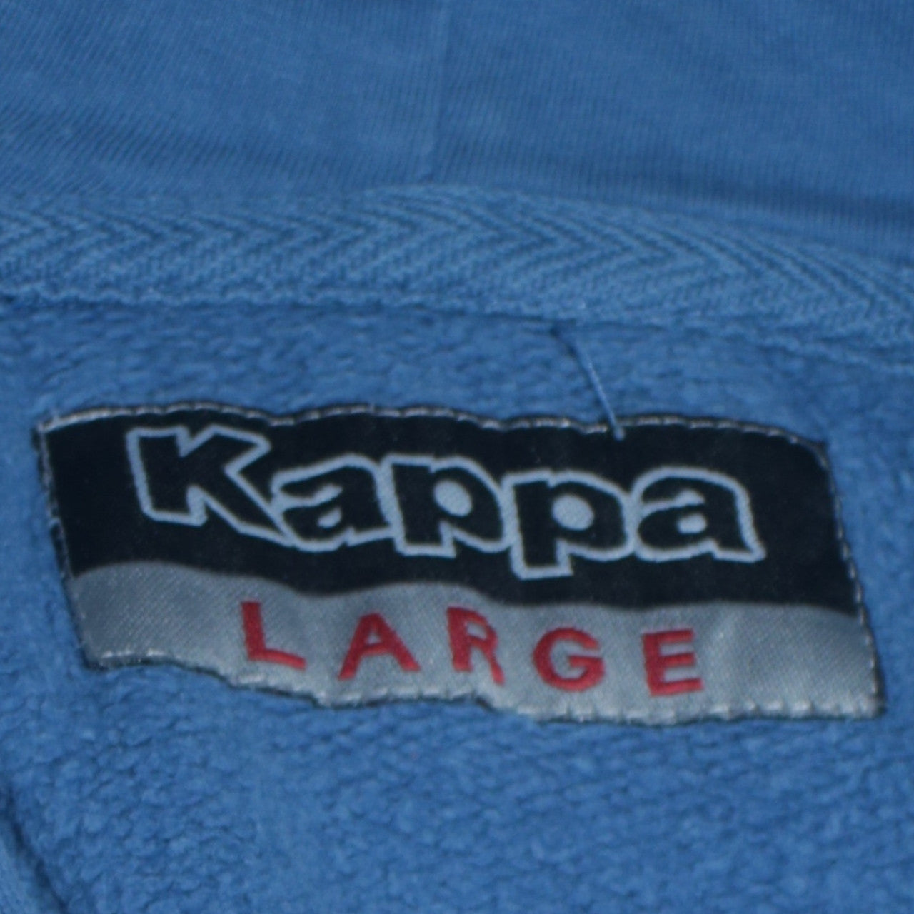 Kappa Men's Blue Pullover Hoodie Large Regular Fit Logo Sportswear