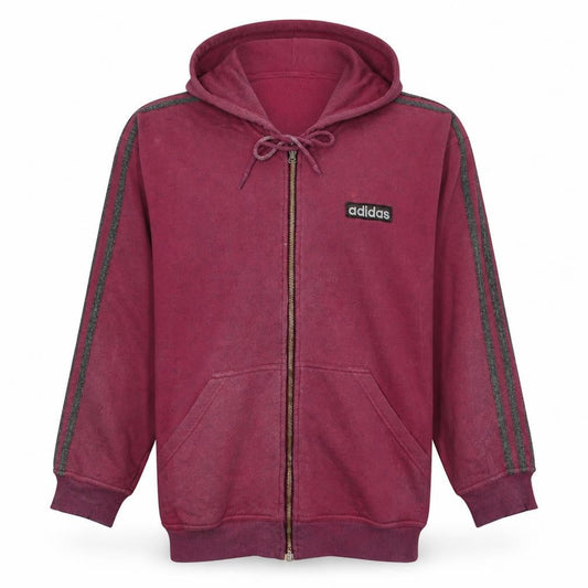 Adidas Men’s Purple Full Zip Hoodie Size M Fleece Casual Sportswear