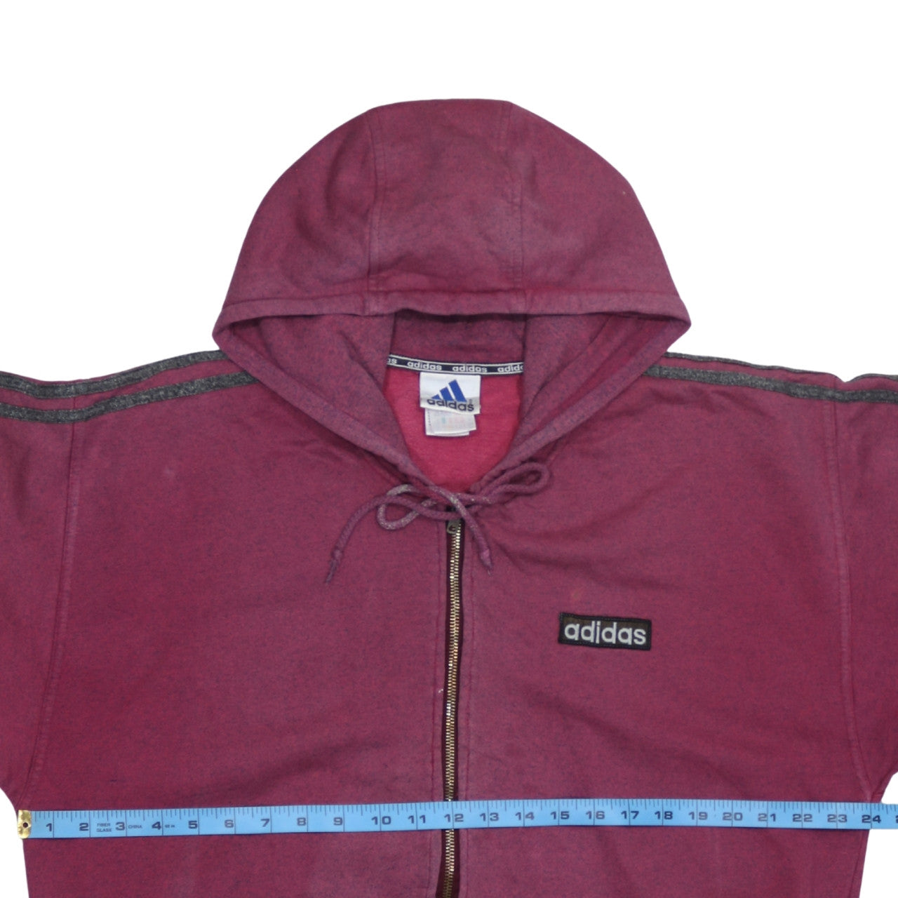 Adidas Men’s Purple Full Zip Hoodie Size M Fleece Casual Sportswear