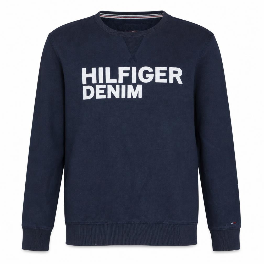 Hilfiger Denim Men's Blue Crew Neck Logo Sweatshirt Size S