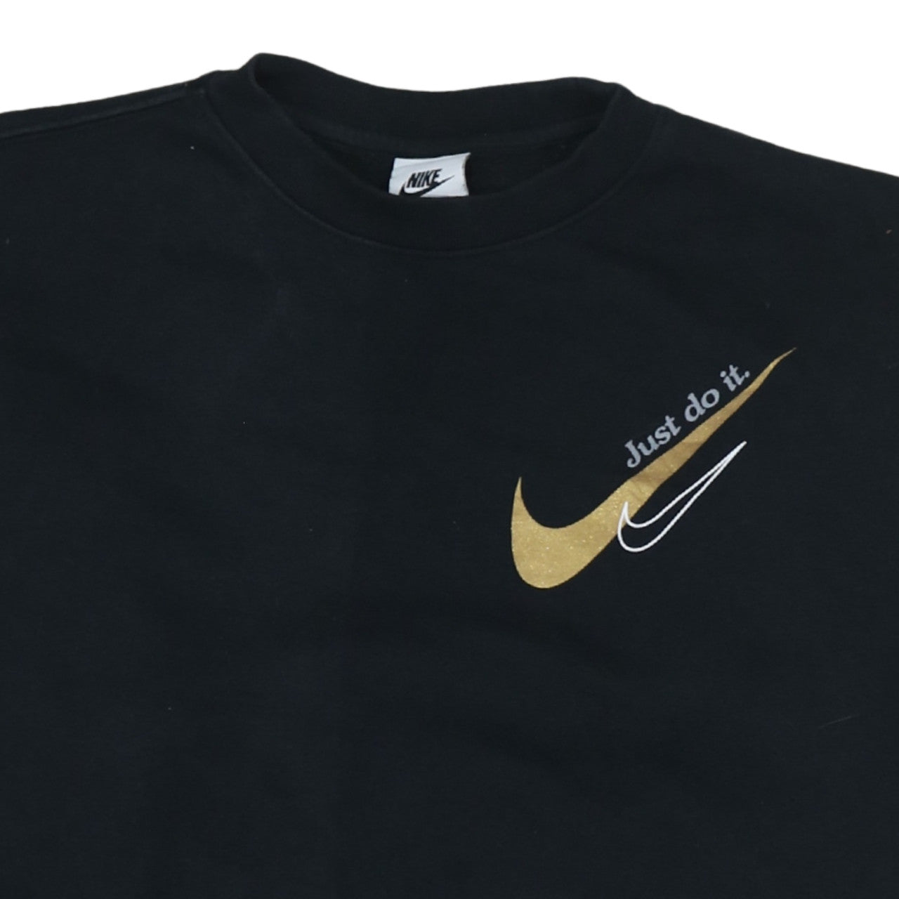 Nike Men's Black Gold Logo Pullover Sweatshirt M