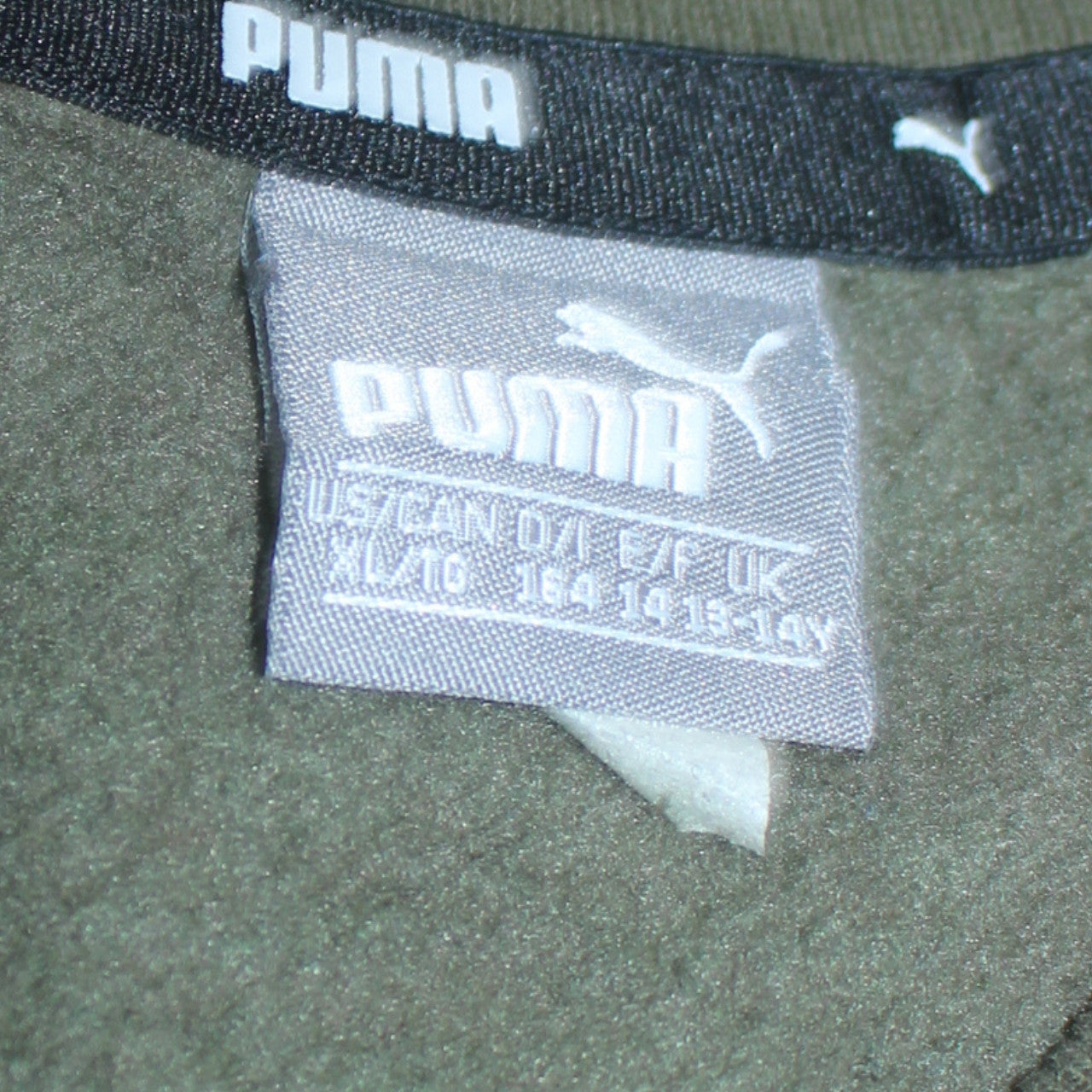 Puma Boys Green Crew Neck Pullover Sweatshirt 13-14 Years Logo Print
