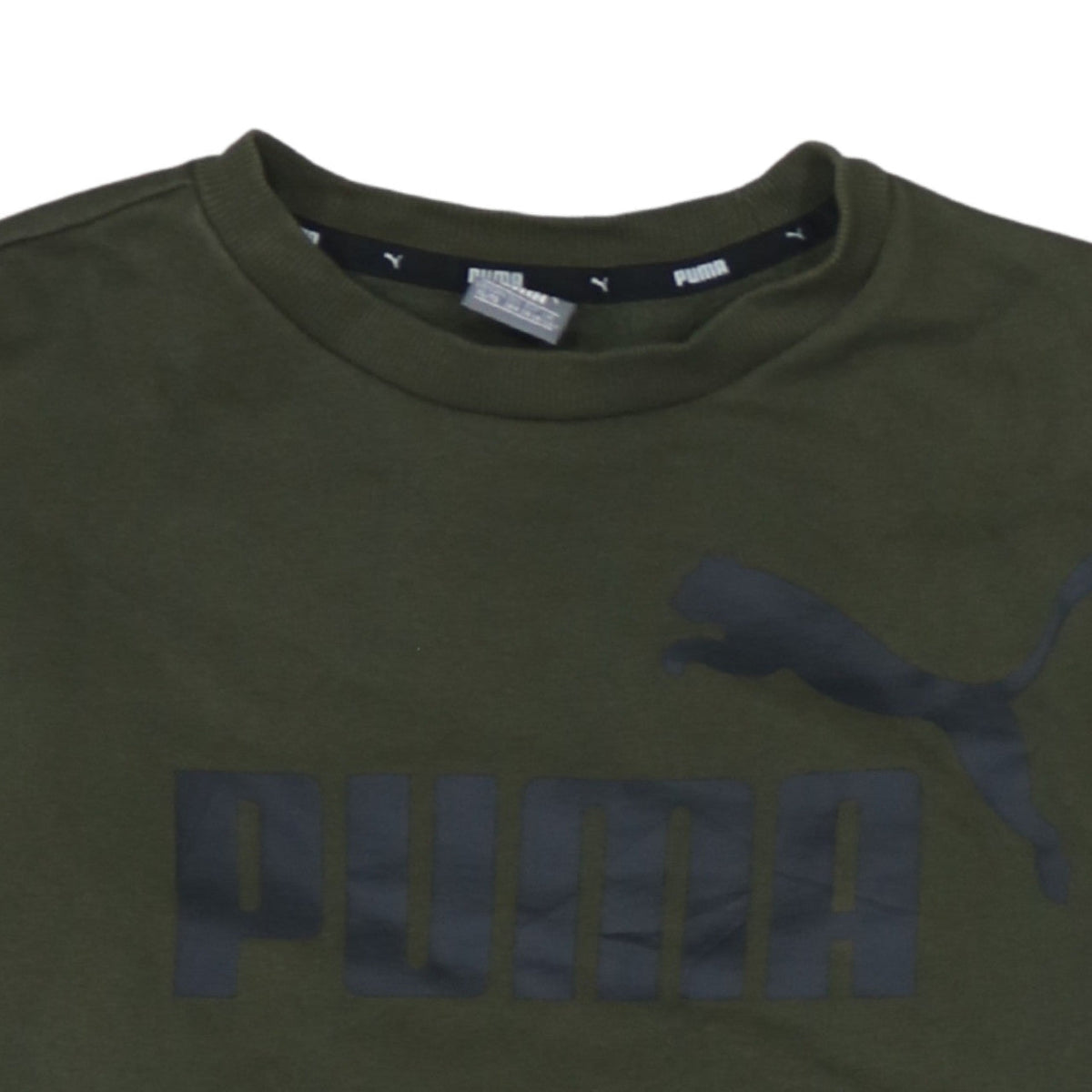 Puma Boys Green Crew Neck Pullover Sweatshirt 13-14 Years Logo Print