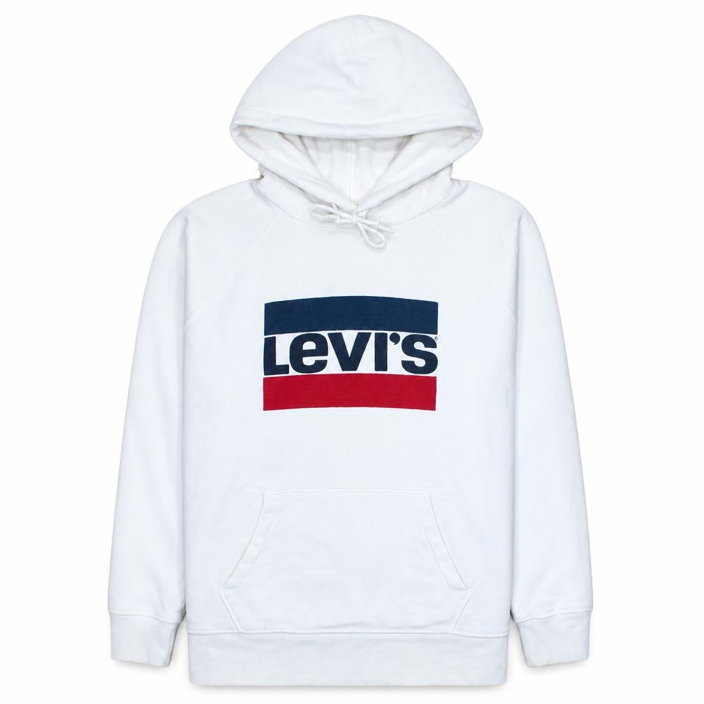 Levi's Men's White Logo Pullover Hoodie Size L