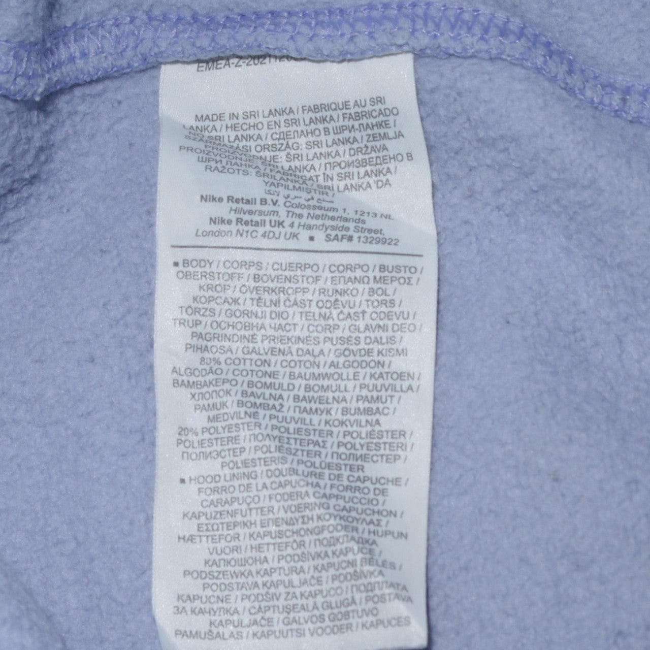 Nike Women's Blue Pullover Hoodie XS Relaxed Fit Cotton Blend