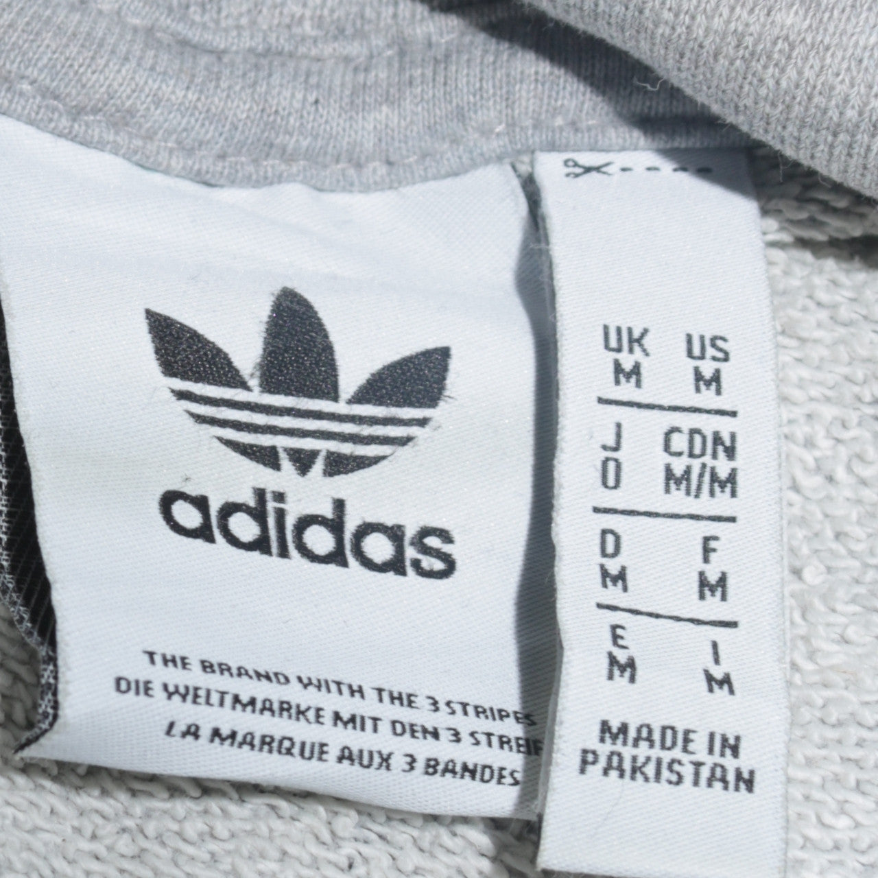 Adidas Men's Grey Pullover Hoodie Size M Regular Fit Sportswear
