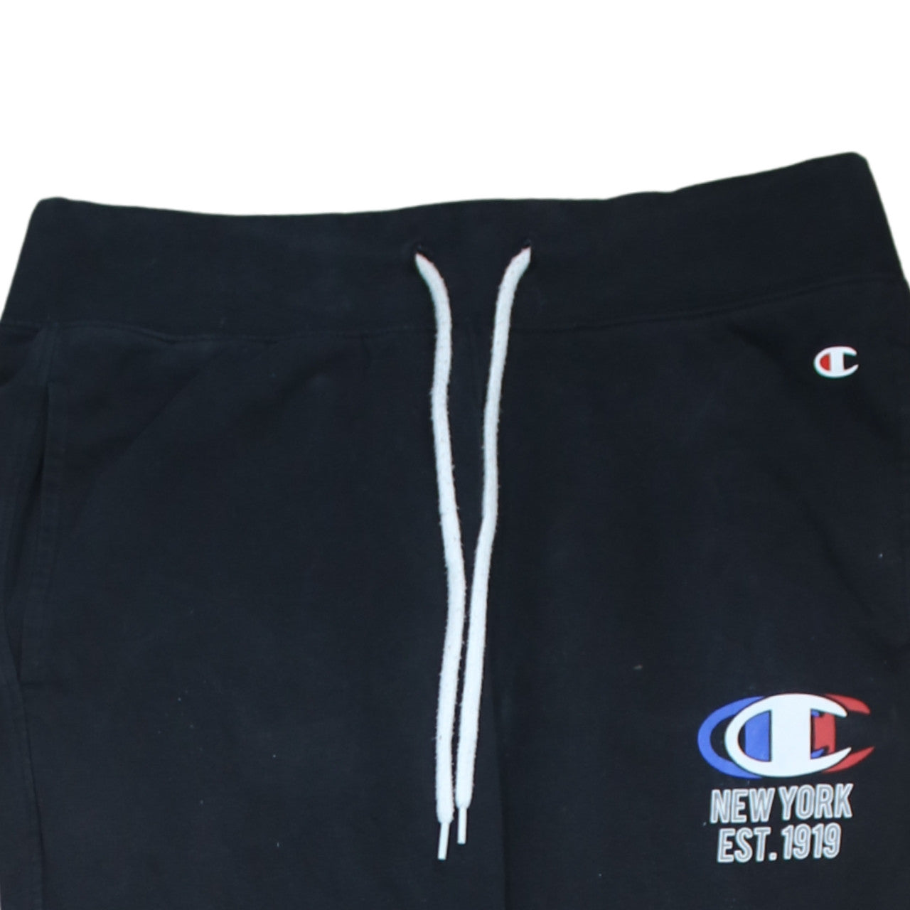 Champion Men's Black Medium Jogger Sweatpants Logo New York 1919