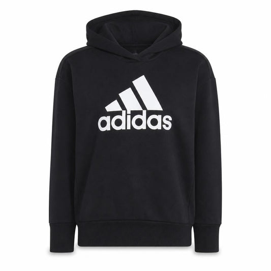 Adidas Women's Black Pullover Hoodie Size 12-14 Logo Cotton Blend