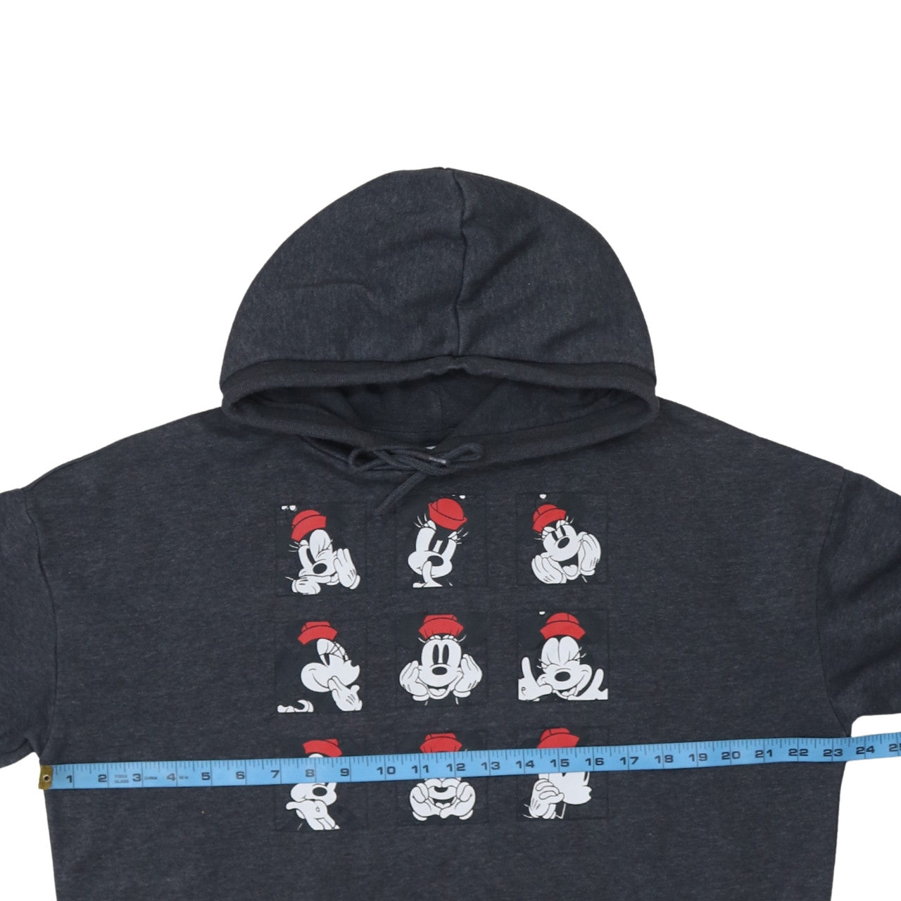 Disney Primark Womens Charcoal Hoodie Size L Graphic Minnie Print