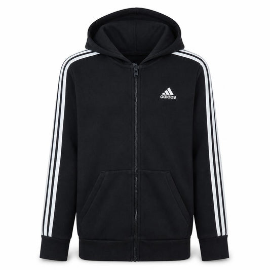 Adidas Men's Black Full Zip Hoodie Small Logo Sportswear
