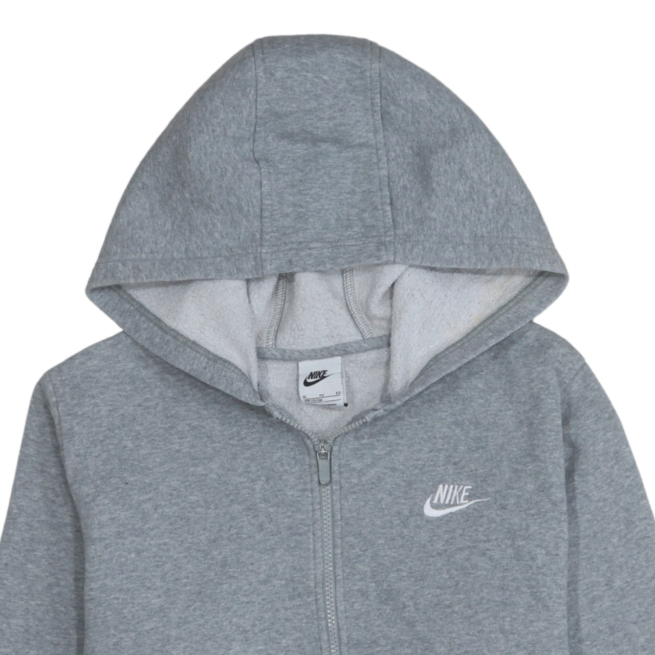 Nike Boys Grey Full Zip Hoodie XL 158-170cm Cotton Blend Zip Pocket
