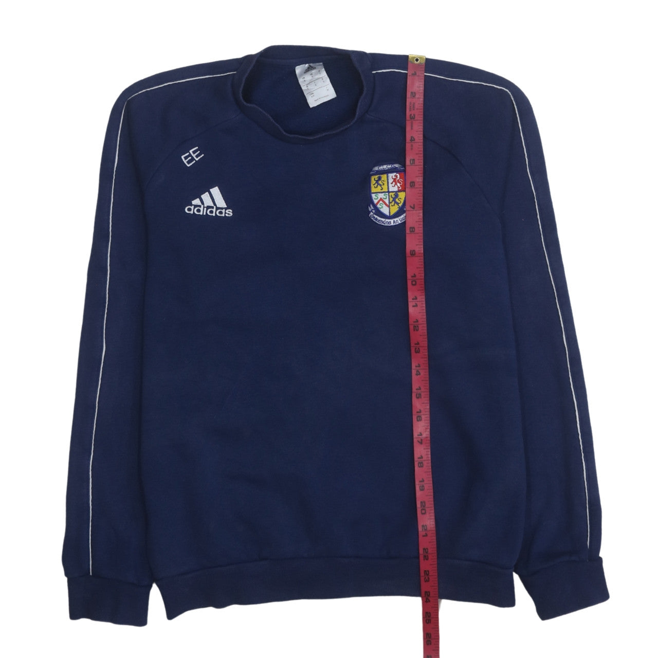 Adidas Men's Blue Pullover Sweatshirt Small Embroidered Sports Crest
