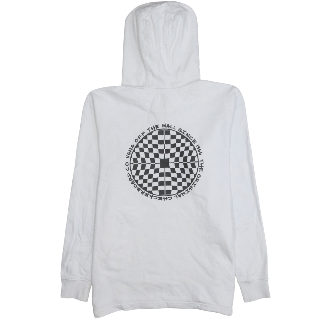 Vans Men's White Medium 1/2 Zip Hoodie With Checker Logo