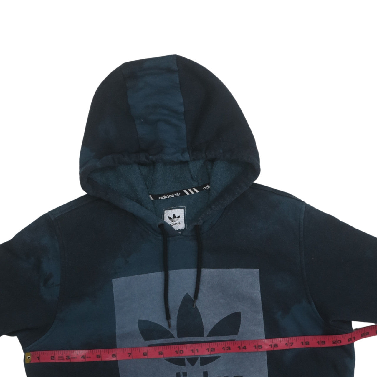 Adidas Men's Blue Pullover Hoodie Medium Graphic Print Fleece
