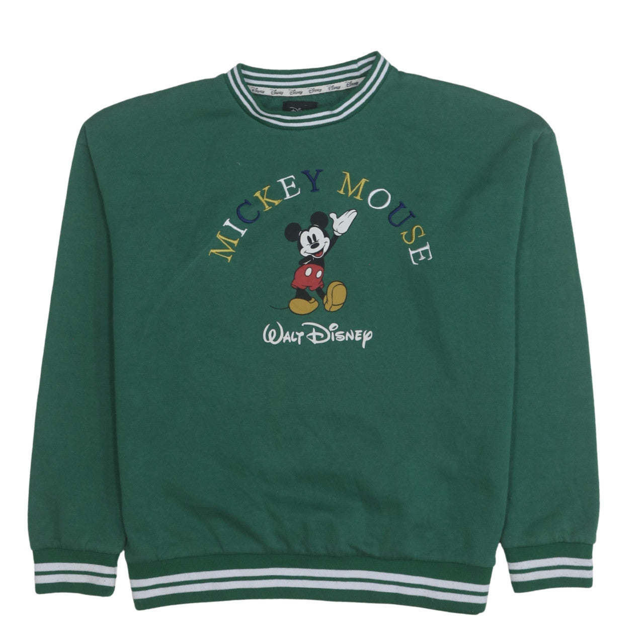 Disney x Primark Womens Green Mickey Mouse Pullover Sweatshirt 2XS