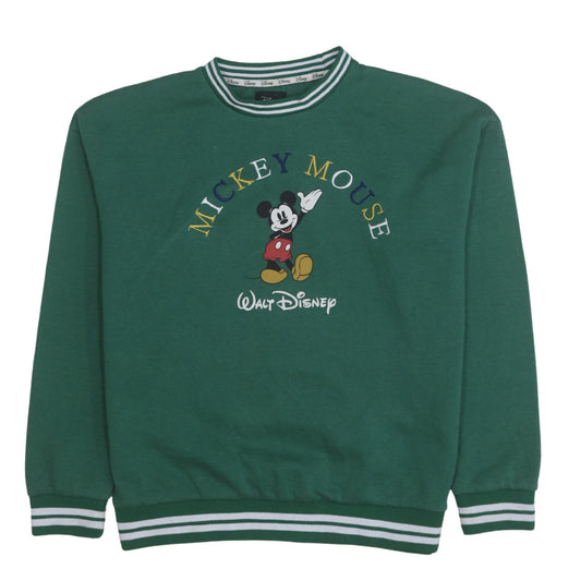 Disney x Primark Womens Green Mickey Mouse Pullover Sweatshirt 2XS