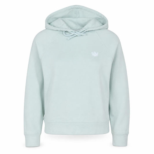 Adidas Women Mint Green Hooded Pullover Sweatshirt Size 8 Cotton Blend