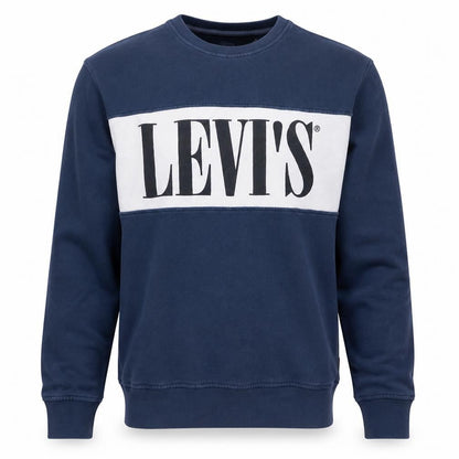 Levi's Mens Blue Logo Crew Neck Pullover Sweatshirt Size L
