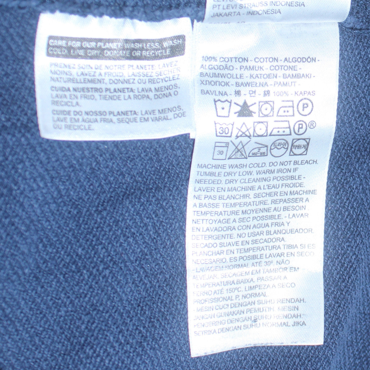 Levi's Mens Blue Logo Crew Neck Pullover Sweatshirt Size L