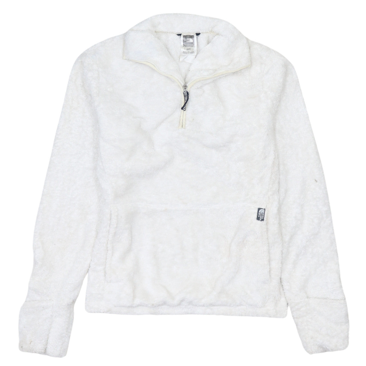 The North Face Womens White XS 1/4 Zip Fleece Pullover Sweatshirt