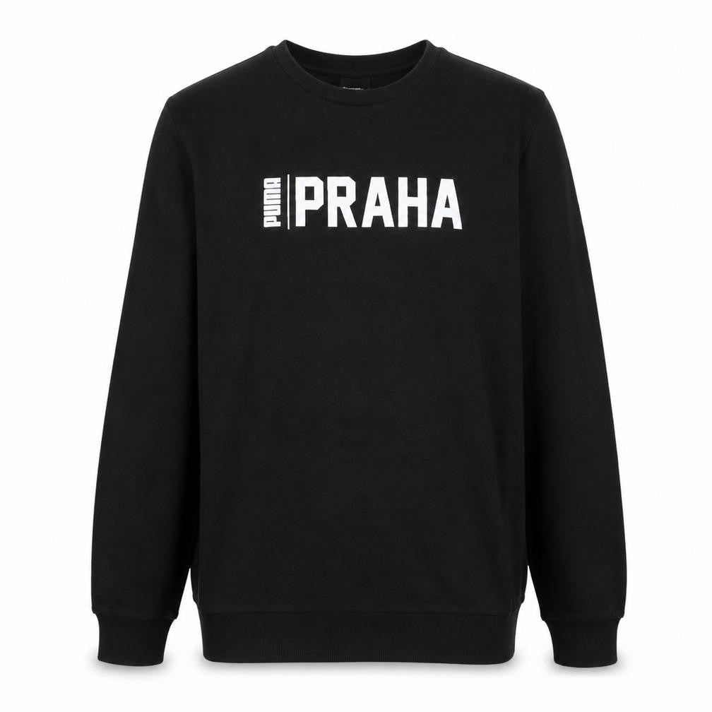 Puma Men's Black Praha Logo Pullover Sweatshirt L