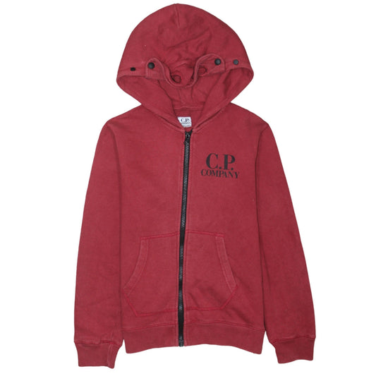 C.P. Company Boys Red Full Zip Hoodie 10 Years 100% Cotton Casual