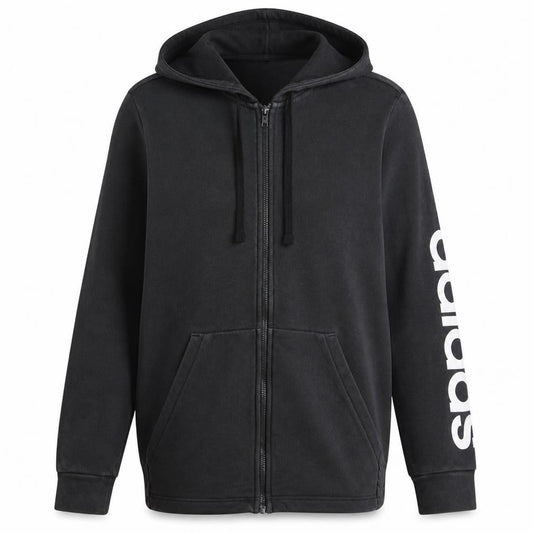 Adidas Women's Black Full Zip Hoodie L Hooded Sweatshirt