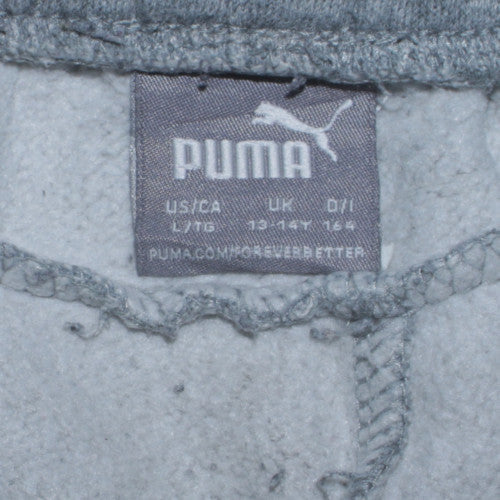 Puma Boys Grey 13-14 Years Jogger Sweatpants with Elastic Waist