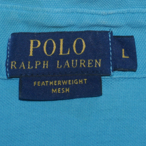 Ralph Lauren Men’s Blue Featherweight Mesh Cotton Polo Shirt Size L