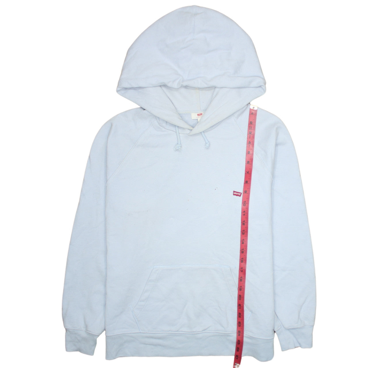 Levi's Mens Light Blue Pullover Hoodie Size L Cotton Casual Sweatshirt