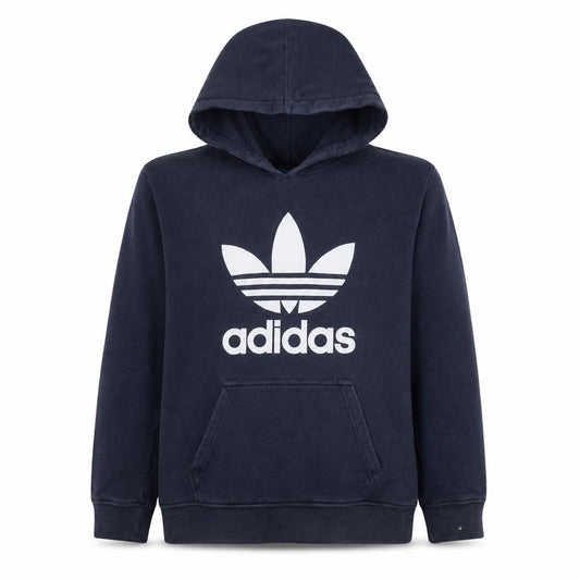 Adidas Mens Blue Pullover Hoodie S Graphic Trefoil Sweatshirt
