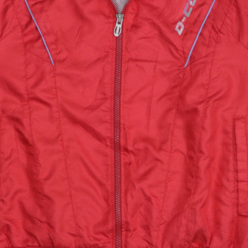 ASICS Women Red Track Jacket Size 10 Lightweight Zip Sports Top