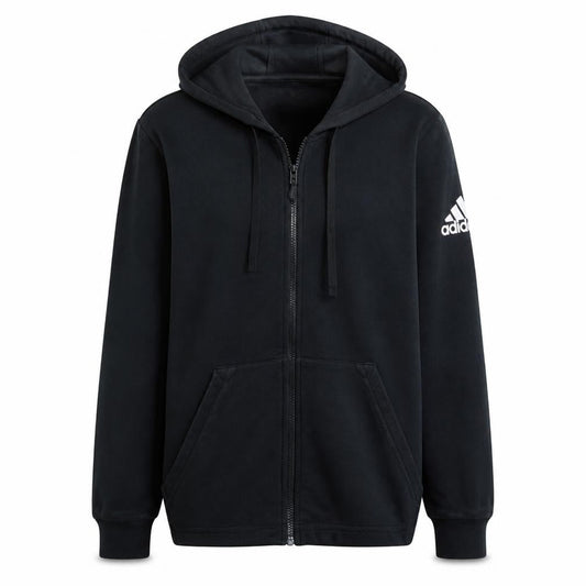 Adidas Womens Black L Full Zip Hoodie Sweatshirt with Hood