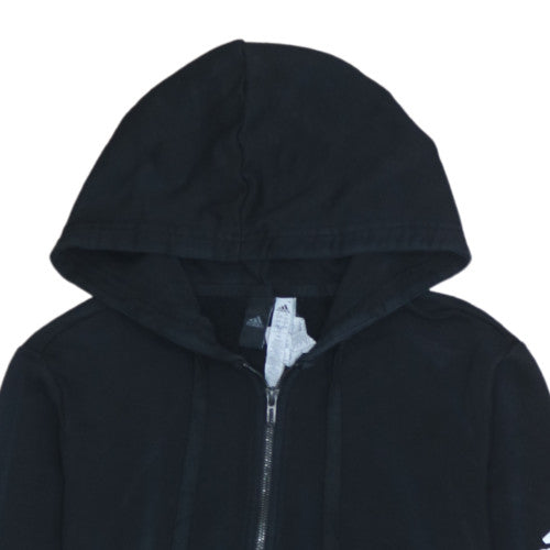 Adidas Womens Black L Full Zip Hoodie Sweatshirt with Hood