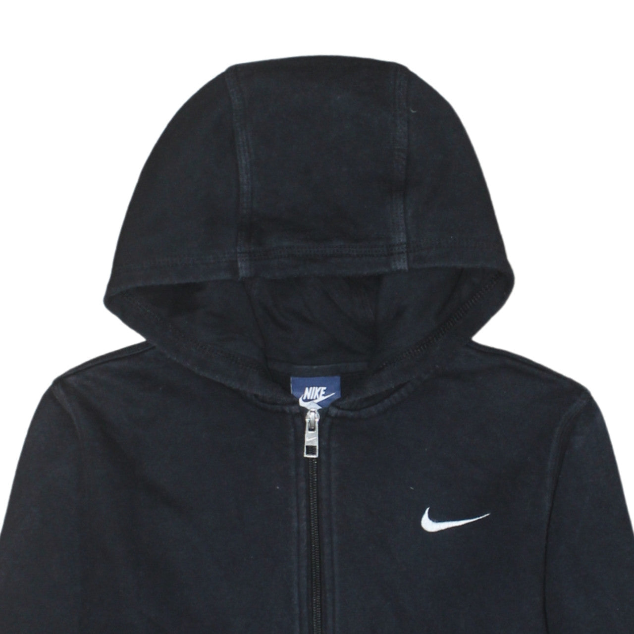Nike Boys Black Full Zip Hoodie 12-13 Years Lined Cotton Blend Sportswear