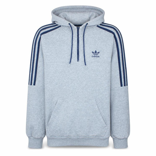 Adidas Mens Grey 1/2 Zip Hooded Sweatshirt S Regular Fit