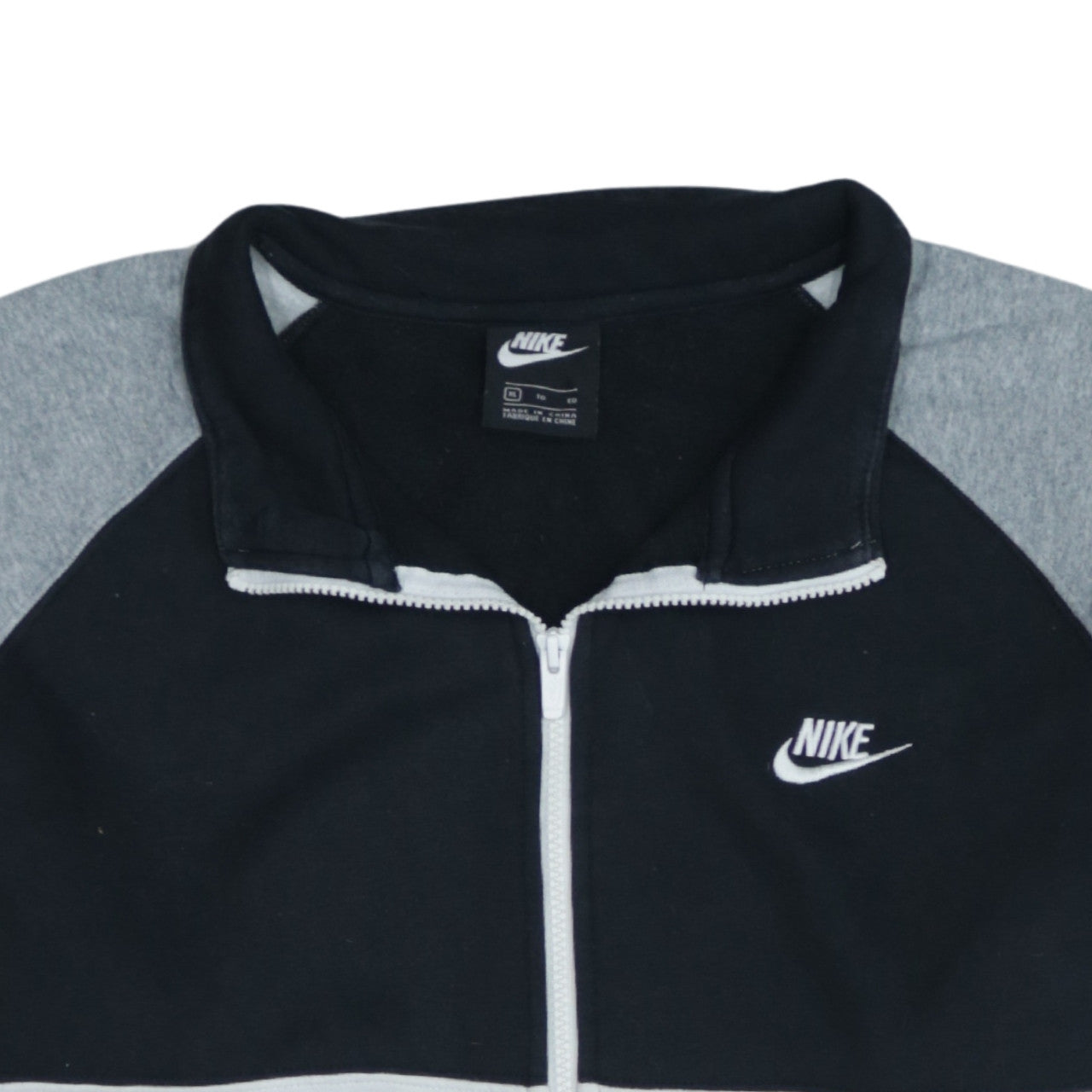Nike Men's Grey Full Zip Sweatshirt XL Lightweight Logo Fleece