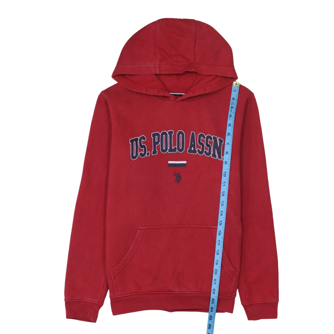 U.S. Polo Assn. Boys Red Pullover Hoodie 14-15 Years Cotton Blend Casual