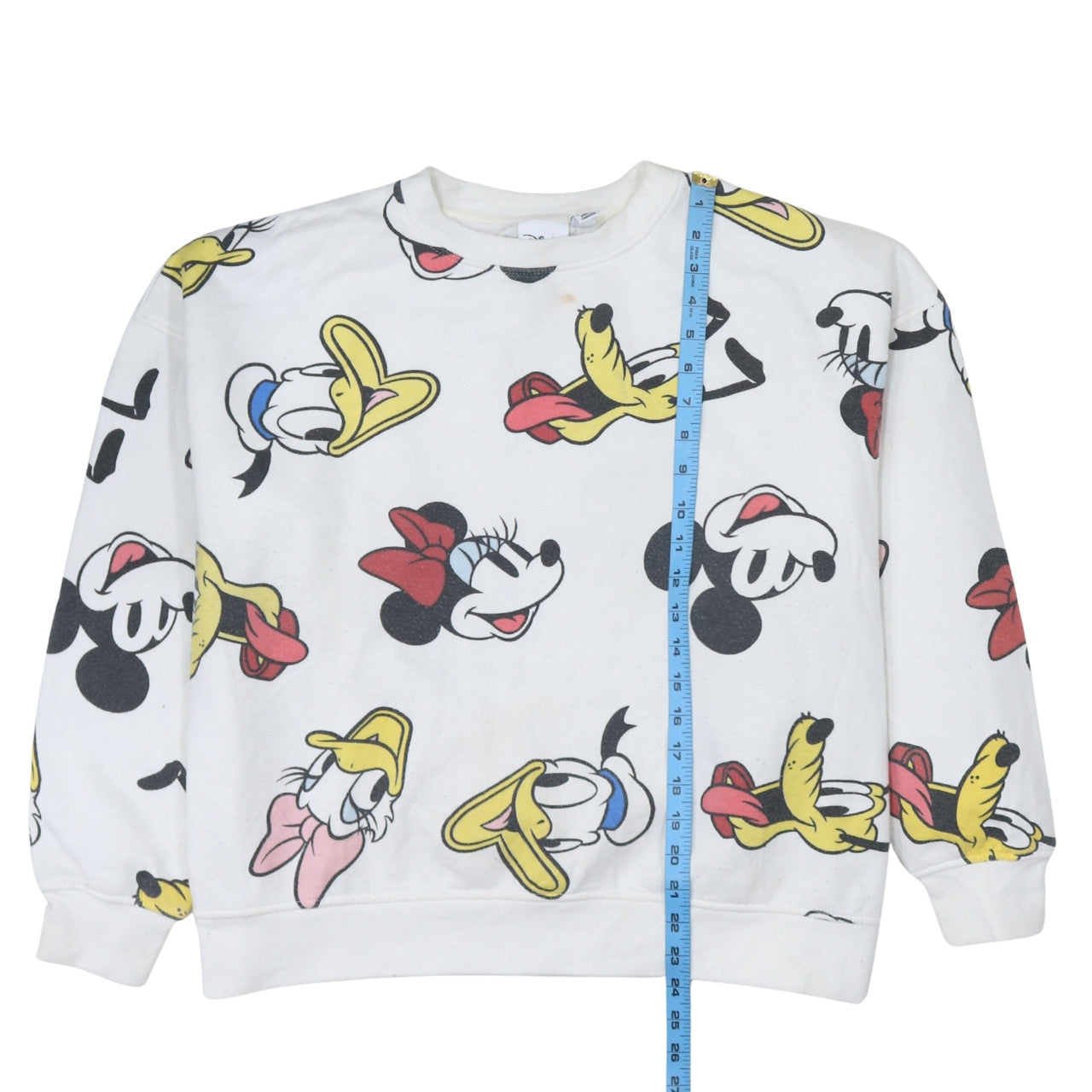 Disney Womens White L 14/16 Cartoon Print Pullover Sweatshirt