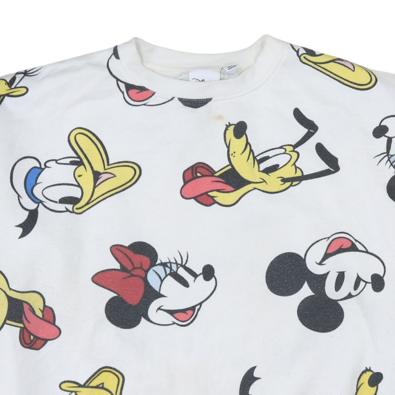 Disney Womens White L 14/16 Cartoon Print Pullover Sweatshirt