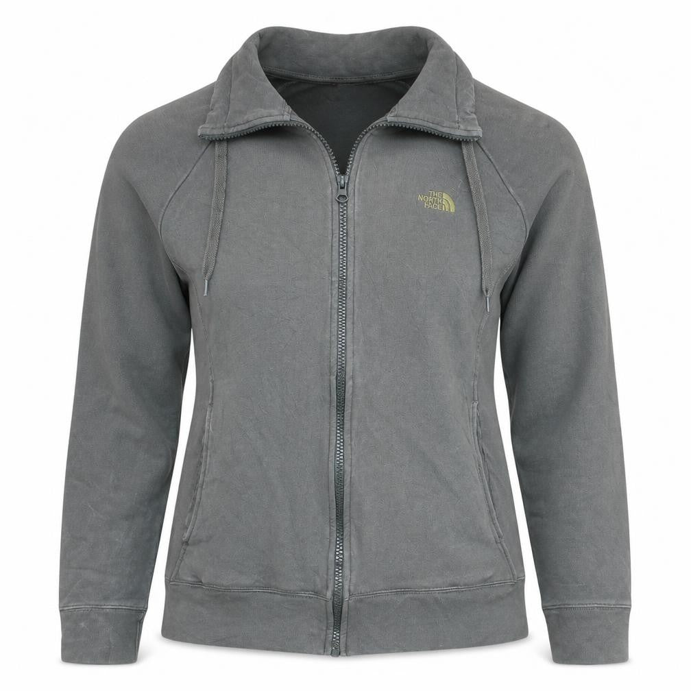 The North Face Women Grey Full Zip Hoodie Size M Cotton Blend