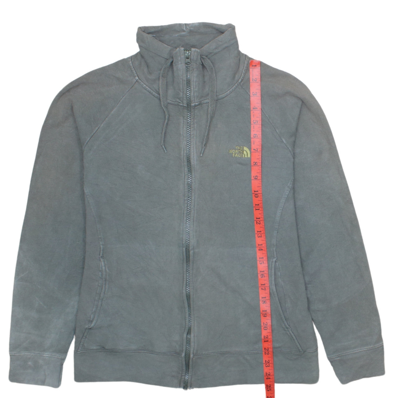 The North Face Women Grey Full Zip Hoodie Size M Cotton Blend