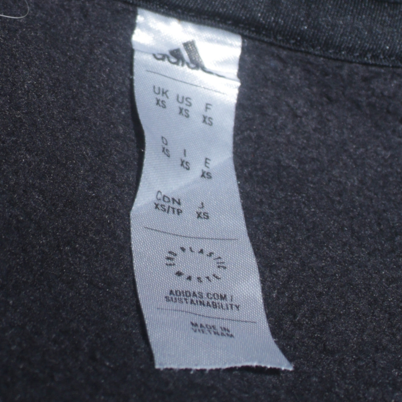 Adidas Men's Black XS Crew Neck Pullover Logo Sweatshirt