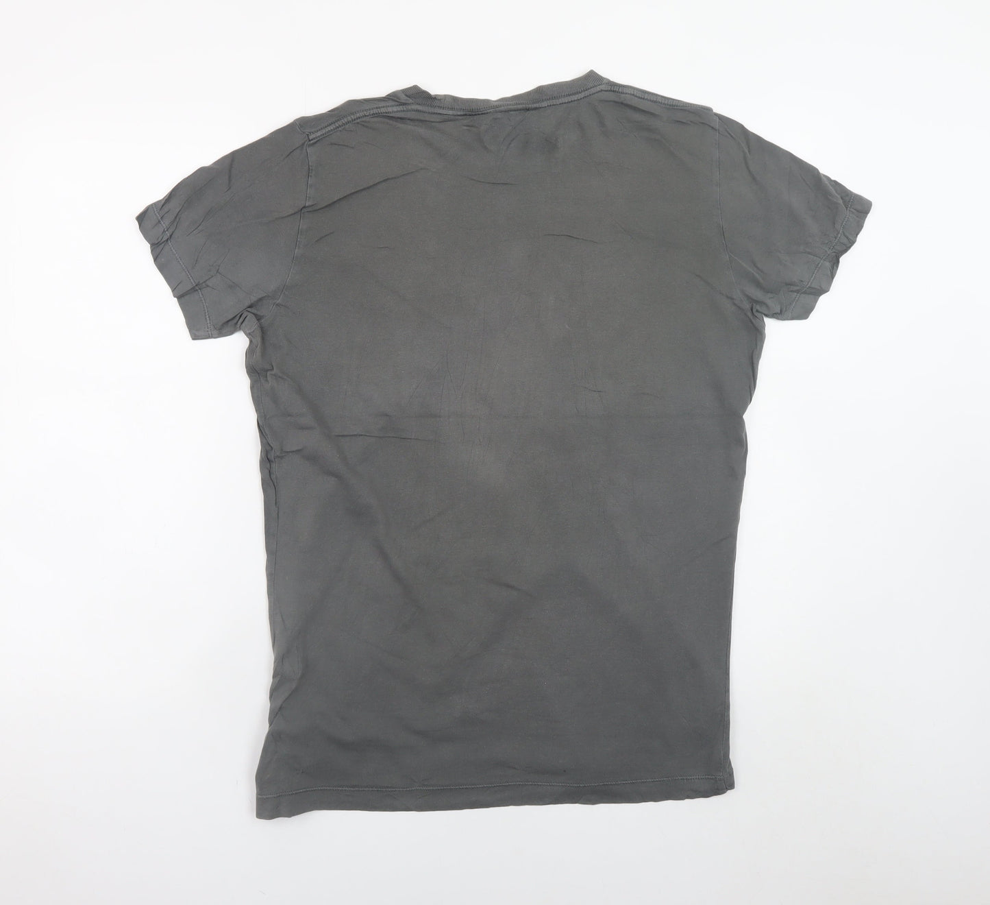 Diesel Men's Grey Graphic Print Cotton T-Shirt Size L