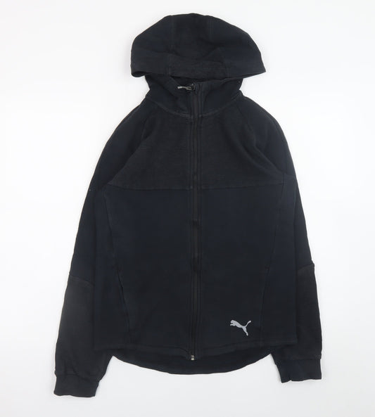 Puma Teens Black 2XL Full Zip Hoodie with Logo