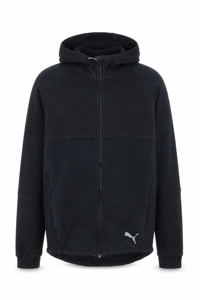 Puma Teens Black 2XL Full Zip Hoodie with Logo
