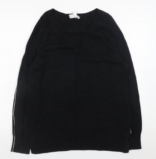 The White Company Women Black M V-Neck Pullover Jumper
